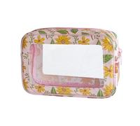 TotePrint Bolsa de cosméticos de PVC, bolsa de maquillaje transparente impermeable con cremallera, 8.26 x 5.31 x 2.75 pulgadas, organizador de artículos de tocador de viaje para mujeres y hombres