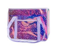 TotePrint Bolso de mujer de moda Super grande holográfico playa Todd paquete TPU material arco iris transparente impermeable bolso de hombro, 35 cm x 27 cm x 15 cm