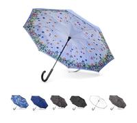 Totes Inbrella - Paraguas Plegable con Cierre inverso, Jardín de Flores, Talla única, InBrella - Paraguas de Cierre automático con Gancho en J, Resistente al Viento y a la Lluvia