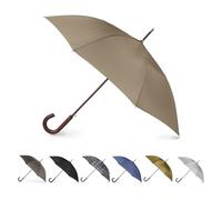 Totes Paraguas de madera con apertura automática, beige, Talla única, Palo de madera automático