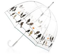 totes Paraguas transparente de burbujas para adultos, diseño ligero, paraguas de protección contra el viento y la lluvia, Pájaros en un hilo, Adults - 51" Canopy, Paraguas transparente con visera de