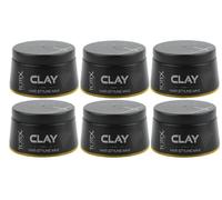TOTEX Cera para el cabello I Hair Styling Wax 150 ml I Pack de 6 unidades I plus peine de bolsillo de mármol (CLAY)
