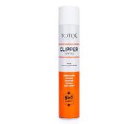 Totex Clipper Spray 400 ml - 5 en 1: lubrica, limpia, enfría y protege contra la oxidación | Spray para tijeras de cabello, recortadoras, afeitadoras eléctricas y suministros de peluquería (1, 400 ml)