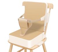 TOTIDYH Asiento elevador para silla de comedor para niños pequeños, 10 cm, de poliuretano, antideslizante, para mesa de comedor con respaldo y correas ajustables, cojín portátil de viaje para silla