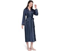 TOTIKI Albornoz Mujer Bata De Seda para Mujer, Baño Morera, Camisón Manga Larga Bata(F,XS)