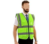 TOTIKI Chaleco Seguridad Chalecos Reflectantes Altos Visibilidad for Correr Nocturno, Carrera al Aire Libre, Ciclismo, Chaleco de Seguridad for Trabajar Reflectante Seguridad(Grün,XL)