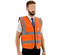 TOTIKI Chaleco Seguridad Chalecos Reflectantes Altos Visibilidad for Correr Nocturno, Carrera al Aire Libre, Ciclismo, Chaleco de Seguridad for Trabajar Reflectante Seguridad(Oranje,3XL)