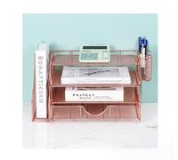 TOTIKI Organizador Escritorio OPNICE Desk Organizers and Accessories, Organizer with Drawer, 4-Tier Paper Tray with 2 Pen Holders + File Holder, Office for Supplies(Rose Gold) Oficina(A)