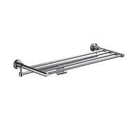 TOTIKI Porta Toallas 304 Soporte de Plegado Toalla Acero Inoxidable con Gancho Accesorios baño Pared Montaje Railo Shower Barra Percha De Baño