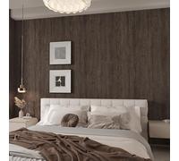 TOTIO Lámina adhesiva extra ancha para muebles con aspecto de madera 40x200CM Papel pintado autoadhesivo en grano de nogal marrón oscuro Lámina de pared Diseño sin burbujas Engrosado mate