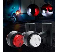 TOTMOX 2 luces laterales de goma LED para remolque, camión, caravana, contorno de 12-24 V