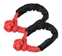 TOTMOX 2 uds Cuerdas de Remolque de grillete Suave para camión ATV Marine, Correas de recuperación al Aire Libre de una Pieza,Cuerda de Remolque,Emergencia Vehículo,Rojo