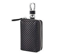 TOTMOX Faraday - Bolsa bloqueadora de señal de llave de coche, bloqueador de señal RFID de fibra de carbono negro con bolsa interior antipérdida y gancho para colgar