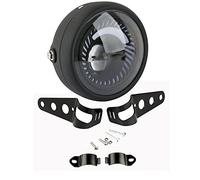 TOTMOX - Faro LED de 12 V impermeable de 6,5 pulgadas para moto Scooter Pickup fuera de la carretera compatible con Harley-Davidson, soporte de montaje lateral en espiral