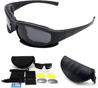 TOTMOX Gafas de sol polarizadas militares, X7 Militares polarizadas con 4 lentes intercambiables para deportes carreras, ciclismo, esquí, pesca, unisex