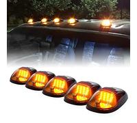 TOTMOX - Juego de 5 luces marcadoras para techo de cabina, luces LED ámbar de 12 V con cubierta ahumada, 16 LED compatibles con camionetas F150 F250 F350 Dodge R-am GMC