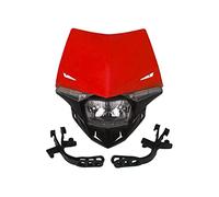 TOTMOX Máscara de carenado, luz de circulación diurna, faro delantero de motocicleta, lámpara de señal de giro LED H4, ajuste universal para KX KXF CR CRF Motorcross - Rojo
