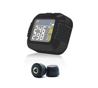 TOTMOX, Monitor de presión de neumáticos para motocicleta, carga USB, sistema de monitoreo TPMS con 2 sensores externos, refleja datos en tiempo real para bicicleta y bicicleta de montaña
