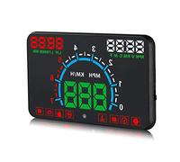 TOTMOX Pantalla de cabeza alta HUD para coche 5.8" OBD2 OBD2 Medidor automático para salpicadero Advertencia de velocidad