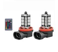 TOTMOX Par de luces antiniebla LED H8 de 12 V 1.8 W RGB con control remoto, lámparas de conducción intermitentes superbrillantes Iluminación antiniebla multicolor
