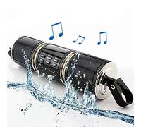 TOTMOX Radio FM Bluetooth para motocicleta, impermeable, 12 V, HIFI con sistema de sonido estéreo para ATV, Jet Ski, radio, alarma remota, reproductor de MP3, color negro