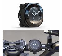 TOTMOX - Reloj de manillar de motocicleta, práctico reloj nocturno luminoso, resistente al agua, puntero fluorescente y dígitos, compatible con Ya-ma-ha Kawa-saki Su-zuki negro/rojo