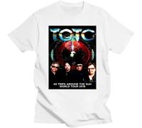 Toto Band 40 Trips Around The Sun World Tour 2018 T Shirt Men's Summer Short Sleeves Fashion Tops White M