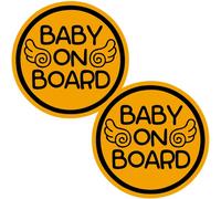 TOTOMO # ALI-030 (Juego de 2) Etiqueta engomada del imán del bebé a bordo Señal de precaución de seguridad para el parachoques del coche - Ángel del bebé