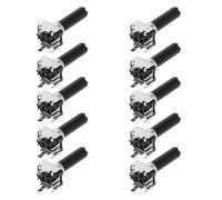 Totority 10 Piezas Potenciómetro para Instrumentación Potenciómetro para Automatización Rv09 Semieje B103 Punto Medio, Control de Volumen de Audio, Plástico y Metal, Negro, para Equipos