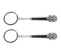 Totority 2 Piezas Llavero de Metal Micrófono Encanto Bolso Monedero Regalo para Maestro y Cantante