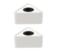Totority 2 Soportes Triangulares para Micrófono de Entrevistas Abs Blancos, Logotipo para Estación de Micrófono, Accesorios Profesionales para Reporteros y Transmisiones