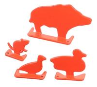 Totority 4 Objetivos Metálicos Portátiles para Practicar Tiro, Juego de Dianas de Acero Inoxidable Naranja y Rojo, Kit de Entrenamiento Precisión para Uso en Exteriores y