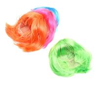 Totority 4 Pelucas de Cosplay Coloridas Bob Cortas para Fiestas y Disfraces, Cabello Falso Unisex en Verde, Azul, Naranja y Rosa, Accesorio Ligero y Reutilizable para Carnaval y Halloween