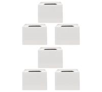 Totority 6 Piezas Soporte de Micrófono para Entrevista de Plástico Blanco Diseño Cúbico, Duradero y Fácil de Montar para Conferencias de Prensa