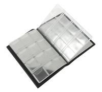 Totority Álbum para Monedas de Colección 120 Ranuras, Organizador de Almacenamiento Funda de Cuero PU Negro, Libro Portamonedas Hojas Transparentes para Monedas Conmemorativas