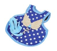 Totority Arnés Ajustable para Pollos Tamaño M, Chaleco Azul Estrellas, Correa Portátil para Gallinas Domésticas, Accesorio Resistente para Mascotas Pequeñas, Adecuado para Paseos al Aire