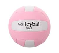 Totority Balón de Voleibol Antideslizante de PVC Tamaño 5, Pelota de Playa de Voleibol para Competición y Entrenamiento al Aire Libre, Color Rosado y Claro, Resistente y Fácil de Limpiar