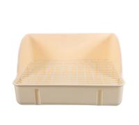 Totority Caja de Arena para Conejos y Chinchillas Bordes Redondeados de Plástico Blanco Que Evita Que la Mascota Se Quede Atrapada, Adecuado para Jardín y Parque