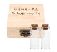 Totority Caja de Madera para Almacenamiento de Cabello Fetal y Cordón Umbilical con Frascos Conserva Recuerdos Adorables para Bebés y Protector Seguro y Duradero para Pelo Varios estilos