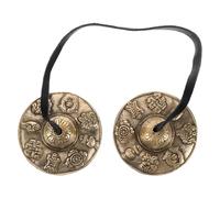 Totority Campanas Tingsha de Latón para Meditación y Relajación, Platillos de Dedo Tradicionales, Instrumento Ritual Vajrayana, Accesorio para Yoga y Mindfulness, Par de Varios estilos