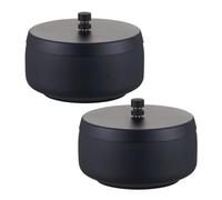 Totority Cenicero de Acero Inoxidable Pack de 2 Unidades Resistente al Viento con Tapa, Fácil de Limpiar, Diseño Moderno y Elegante para Patio y Viajes
