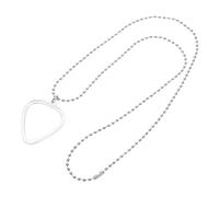 Totority Collar Porta Púas de Guitarra Cadena Metálica en Forma de Corazón, Estilizado y Delicado para Uso Diario y Presentaciones, Compatible Mayoría de Púas