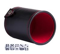 Totority Cubilete de Dados de Cuero PU Doble Capa Fácil de Transportar y Almacenar para Bar y Suministros de Juegos