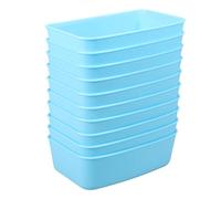 Totority Cuenco Colgante para Perros y Gatos, 10 Piezas de Plástico Resistente, Tamaño M Azul Claro, Cuenco Multifunción para Jaulas, Tazón para Comida y Agua de Mascotas Domésticas