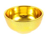 Totority Cuenco de Plástico Dorado Reutilizable para Ofrendas Budistas Diseño Intrincado y Artesanía Superior, Adecuado para Templos y Colección Budista