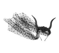 Totority Diadema Negra con Cuernos de Oveja de Malla Transpirable y Ajuste Cómodo para Disfraces Góticos de Reina en Fiestas de Halloween y Mascaradas