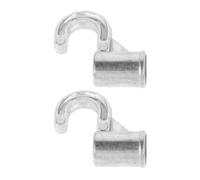 Totority Gancho para Ropa de Aleación de Aluminio 18mm, Resistente y Ahorrador de Espacio, Soporte para Barra de Armario en Dormitorios y Apartamentos Pequeños, Pack de 2 Piezas