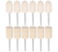 Totority Herramientas para pulir lana con ruedas de pulido white 24 piezas, cabezales cilíndricos de fieltro resistentes para uso profesional en joyería