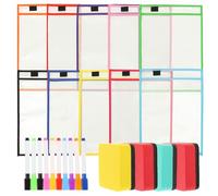 Totority Juego de Fundas Transparentes de Pvc de Borrado en Seco Reutilizables Protector de Hojas Multifunción Buena Transparencia Color Aleatorio Varios Varios estilos