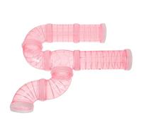 Totority Juego de Tubos para Hámster 12 Piezas de Plástico Rosa, Túneles Modulares DIY para Jaula de Animales Pequeños, Accesorios para Conectar y Construir Laberintos en Jaulas de Hámster